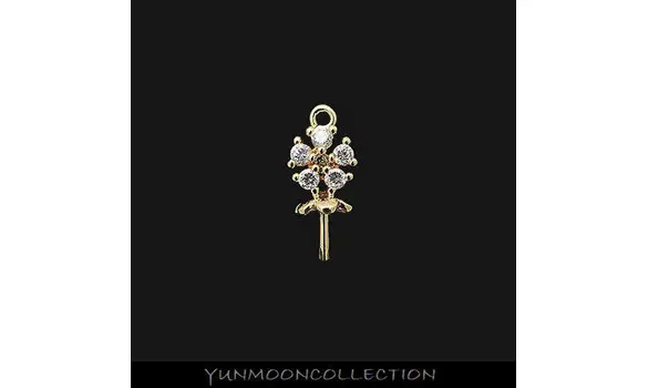 Coupelle fleur semi-percée en plaqué Or