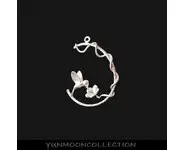 Oiseau avec une fleur plaqué argent OR