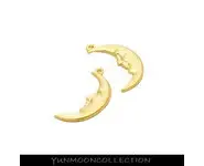 2x crescent moon pendentif en plaqué Or