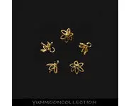 4x bélière fleur semi percée plaqué Or