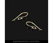 Crochet bille en argent massif plaqué Or