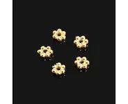 5x mini-fleur en plaqué Or/argent 925