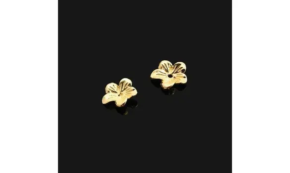 2x plat fleur plaqué Or sur argent 925