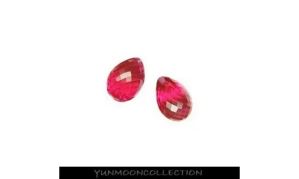 2x briolettes zirconiums de rubie rose