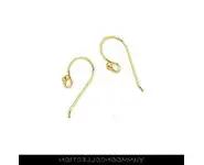 3x Crochet bille en plaqué Or carat