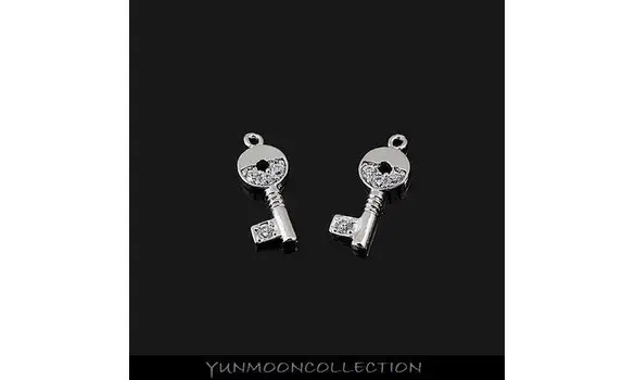 2x breloque en clé plaqué argent OR