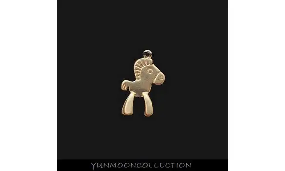 2x chevaux breloques en mat plaqué Or