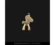 2x chevaux breloques en mat plaqué Or