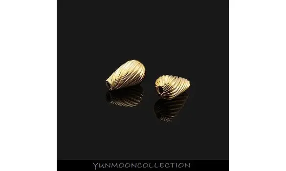 4x perle en goutte torsadée plaqué Or