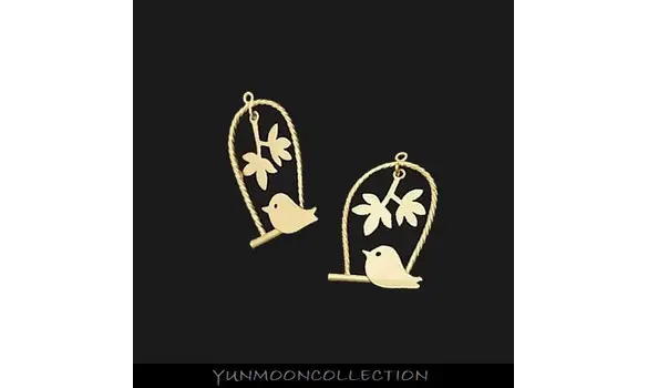 Pendentif un petit oiseau plaqué Or