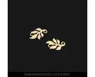 2x connecteur en feuilles plaqué Or