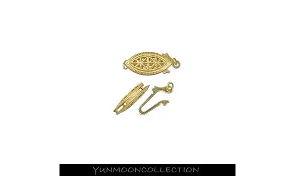 Fermoir ovale filigrane plaque Or 14/20