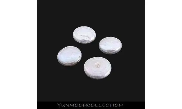 Perles d'eau douce blanc disque 15 mm