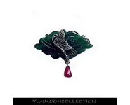 Broche papillon avec jade & rubis indien