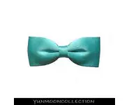 Barrette d'un noeud en ruban turquoise