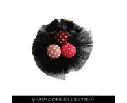 Barrette d'une fleur satin noir