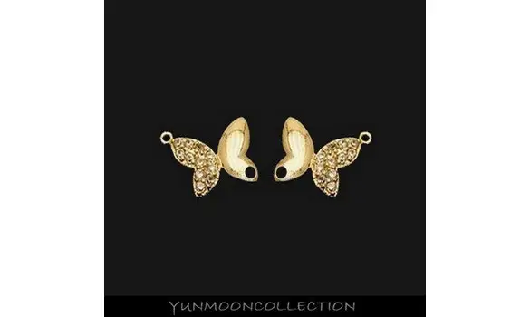 2x papillons pendentif en plaqué Or