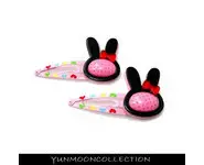 Barrette acrylique en la tête de lapin