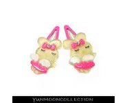 Barette lapins ange en rose