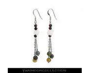 Boucles d'oreilles jades et grenats