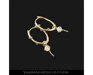 Boucles d'oreille ovale plaqué Or carat