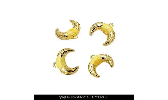 Corne/croissant jaune en plaqué Or