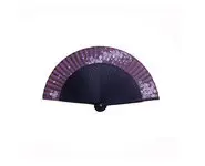 Bel éventail en soie violet