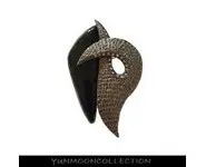 Broche en onyx décoré zirconium gris