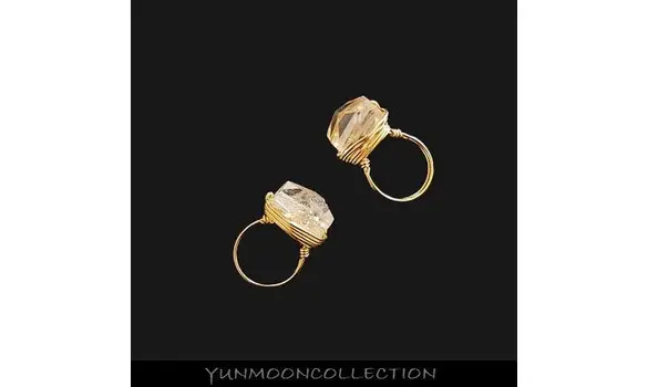 Pendentif bague de citrine facettée