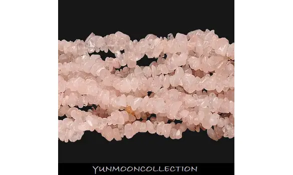 Petites perles chips de quartz rose 10g