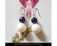 BO de perles d'eau douce et améthyste