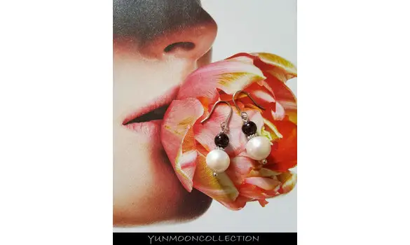 BO perles d'eau douce et grenat argent