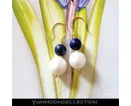 BO en perles d'eau douce et lapis-lazuli