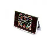 Porte-carte nacre en grues cendrées